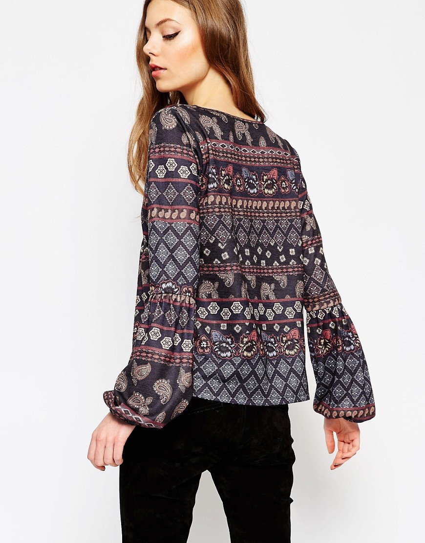 Image 2 of ASOS Smock Top In Paisley