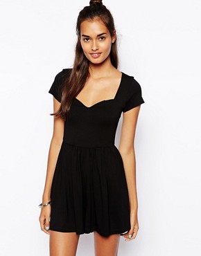 ASOS Cap Sleeve Playsuit With Sweetheart Neck 