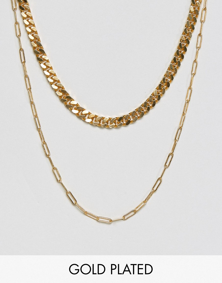 Позолоченное ожерелье в два ряда Gogo Philip - Золотой