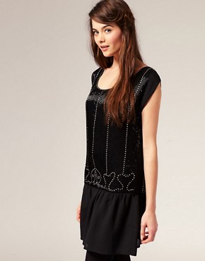 Blackshirt Dress on Asos Premium 1920 S Embellished Dropped Waist T  Shirt Dress At Asos