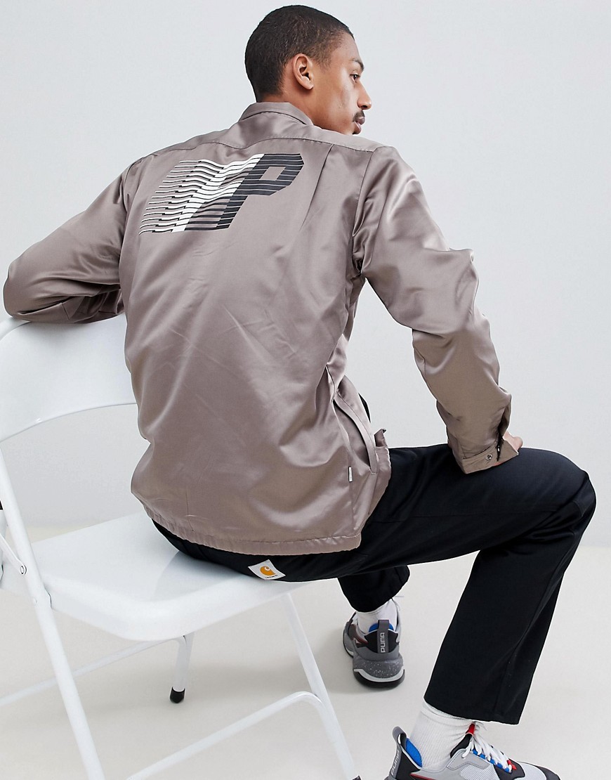 Атласная спортивная куртка с принтом на спине Fairplay - Серый