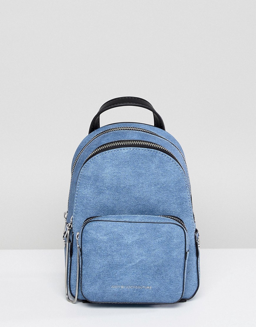 Джинсовый рюкзак на молнии Juicy Couture - Синий