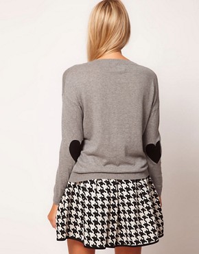 Image 2 of ASOS Heart Elbow Patch Sweater