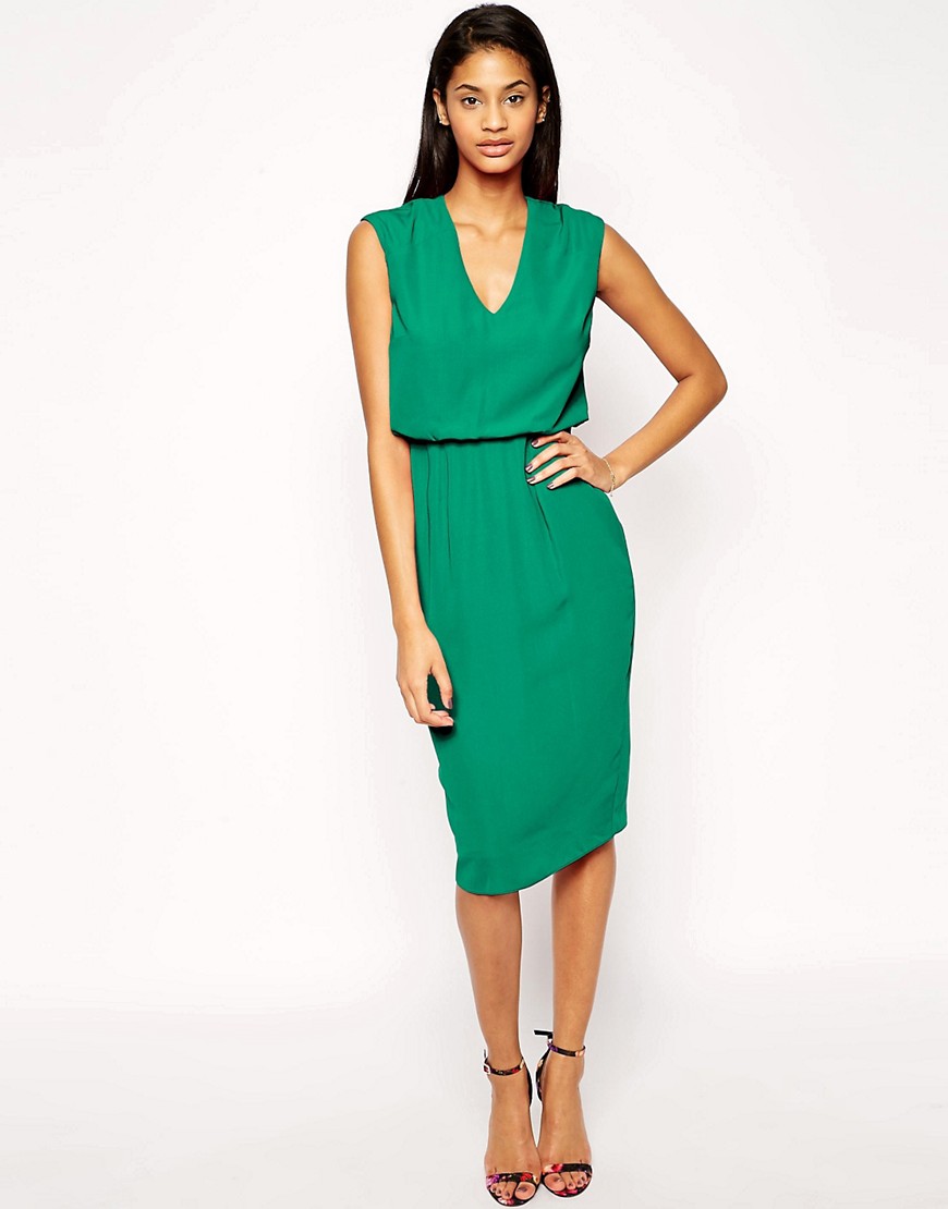 Image 1 of ASOS Pencil Dress with V Neck