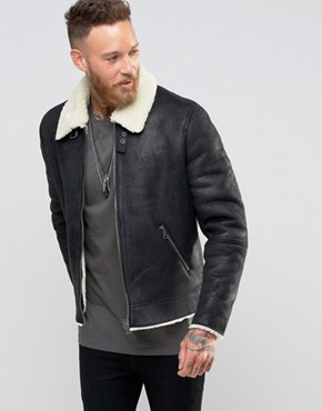 Images of Mens Black Faux Leather Jacket - Reikian
