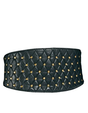 Image 1 of ASOS Quilted Obi Waist Belt With Pinstud Detail
