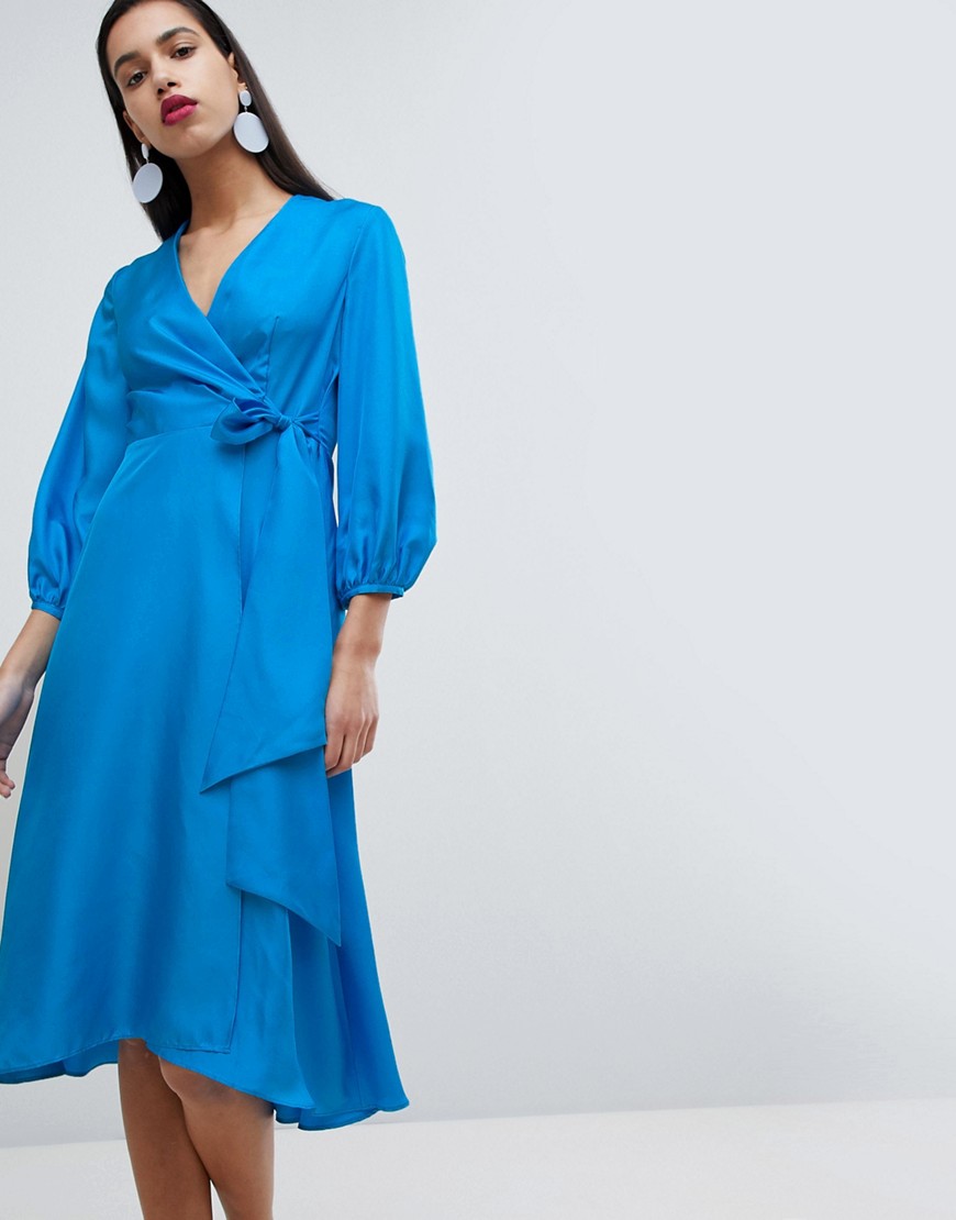 Imagen principal de producto de Vestido de seda con diseño cruzado Callie de Whistles - Whistles