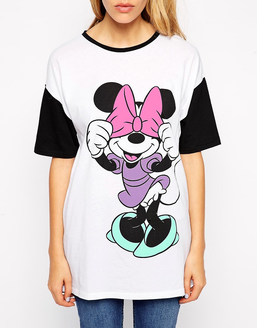 Image 3 of ASOS Tunic T-Shirt with Mickey and Minnie Front and Back Print