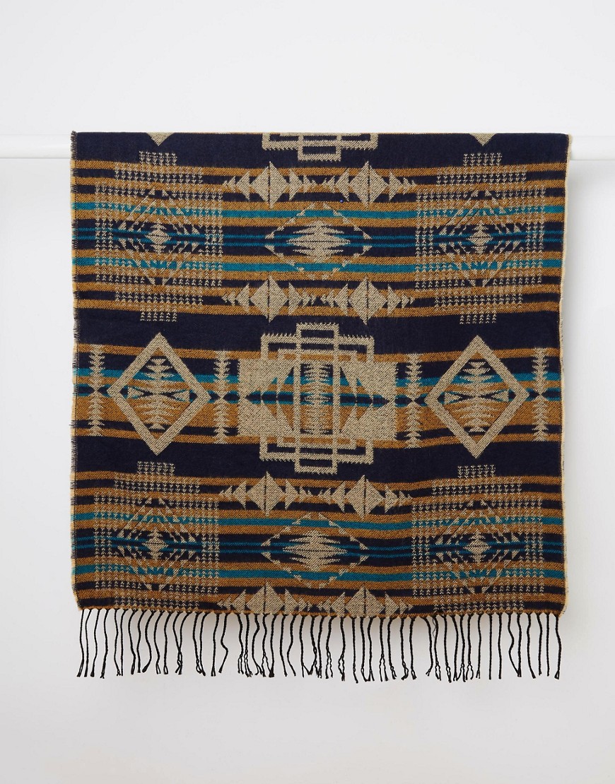 Image 3 of ASOS Blanket Scarf in Blue Aztec Design