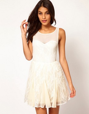 Image 1 of ASOS Mini Dress with Fit & Flare Skirt