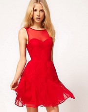 ASOS Mini Dress with Fit & Flare Skirt