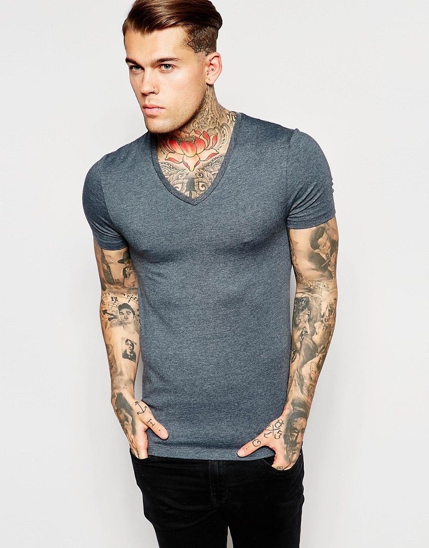 Image 1 of ASOS Extreme Muscle Fit T-Shirt With V Neck And Stretch