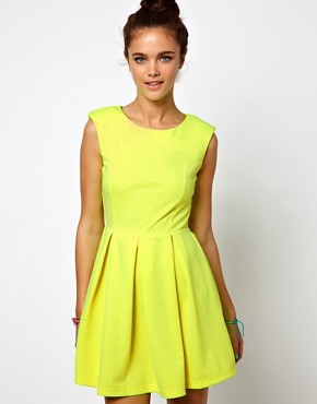 Image 2 of Glamorous Neon Skater Dress with Open Back