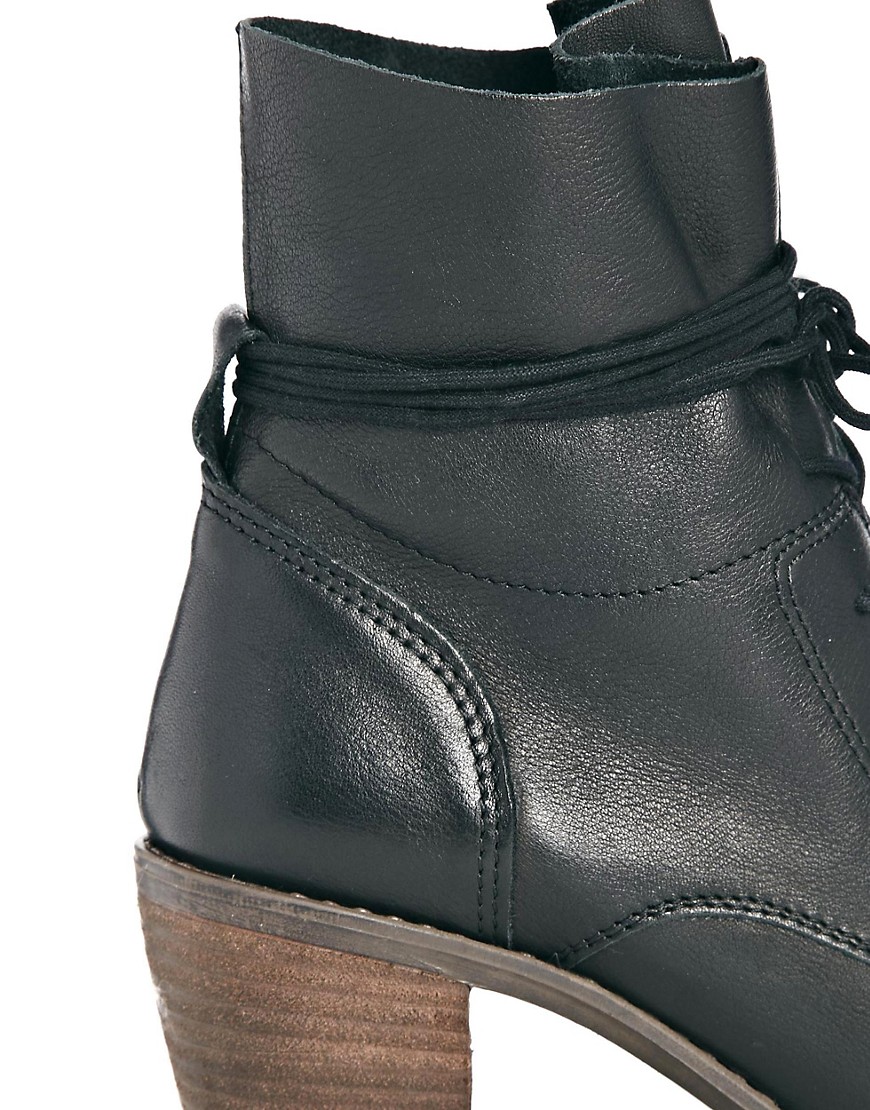 Steve Madden | Steve Madden Gretchen Black Leather Heeled Ankle Boots ...