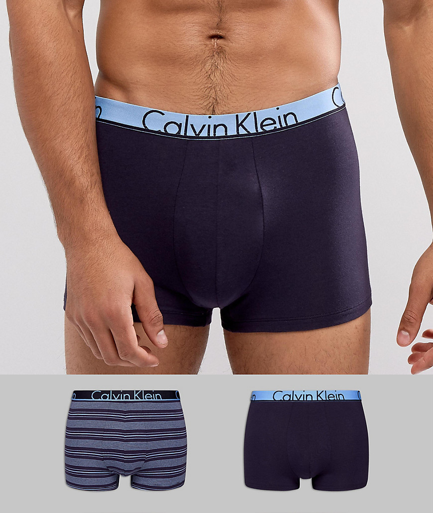 Набор из 2 пар боксеров-брифов с полосками Calvin Klein ID - Синий