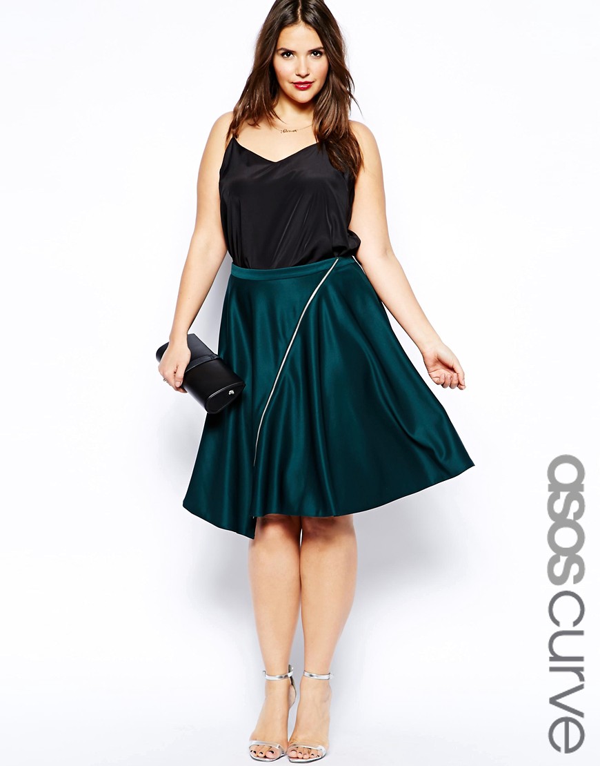 Pasazz.net Favorite - ASOS CURVE Exclusive Scuba Skirt With Zip Front