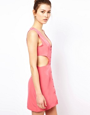 Image 1 of Oh My Love Dress With Buttoned Detail And Cut Out Sides