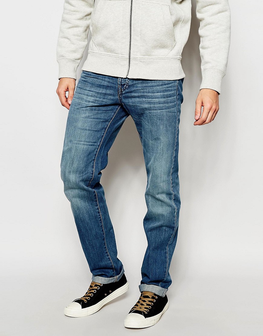  Colors of Benetton Light Wash Distressed Jeans in Regular Fit at ASOS