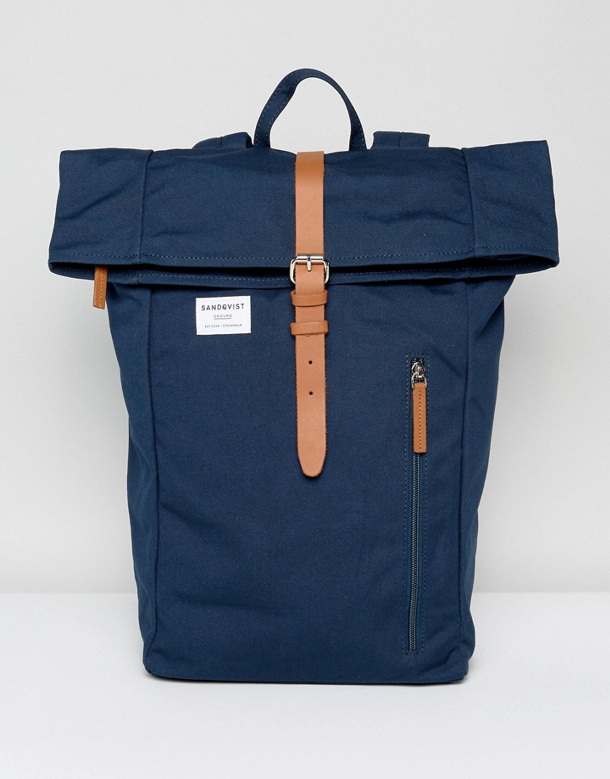 Темно-синий рюкзак с ролл-топом Sandqvist Dante - Темно-синий