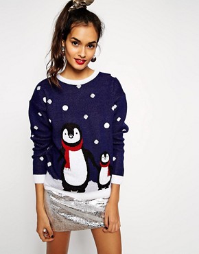 Image 1 of ASOS Christmas Jumper With Penguins