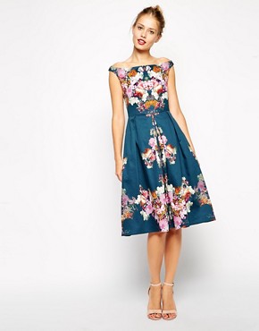 Image 1 of ASOS Vintage Midi Bardot Dress