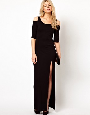 Perfect  Black Dress on Love   Love Maxi Dress With Cold Shoulder And Thigh Split At Asos