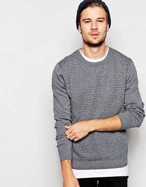 River Island Textured Jumper with Crew Neck 