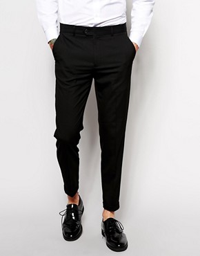 ASOS Skinny Fit Smart Cropped Trouser (black)