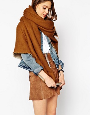 Image 1 of ASOS Oversized Reversible Scarf In Camel