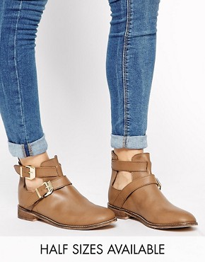 ASOS ALONG SIDE ME Leather Ankle Boots 