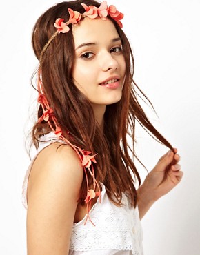 Image 1 of River Island Bright Floral Garland Head Band