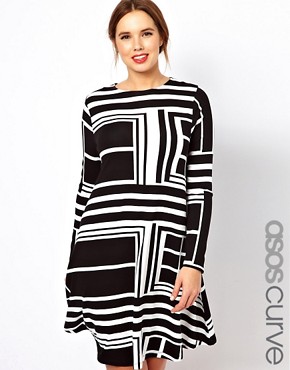 Image 1 of ASOS CURVE Dress In Graphic Print
