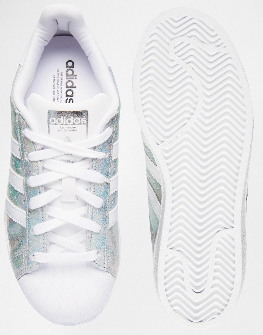 adidas superstar silver holographic