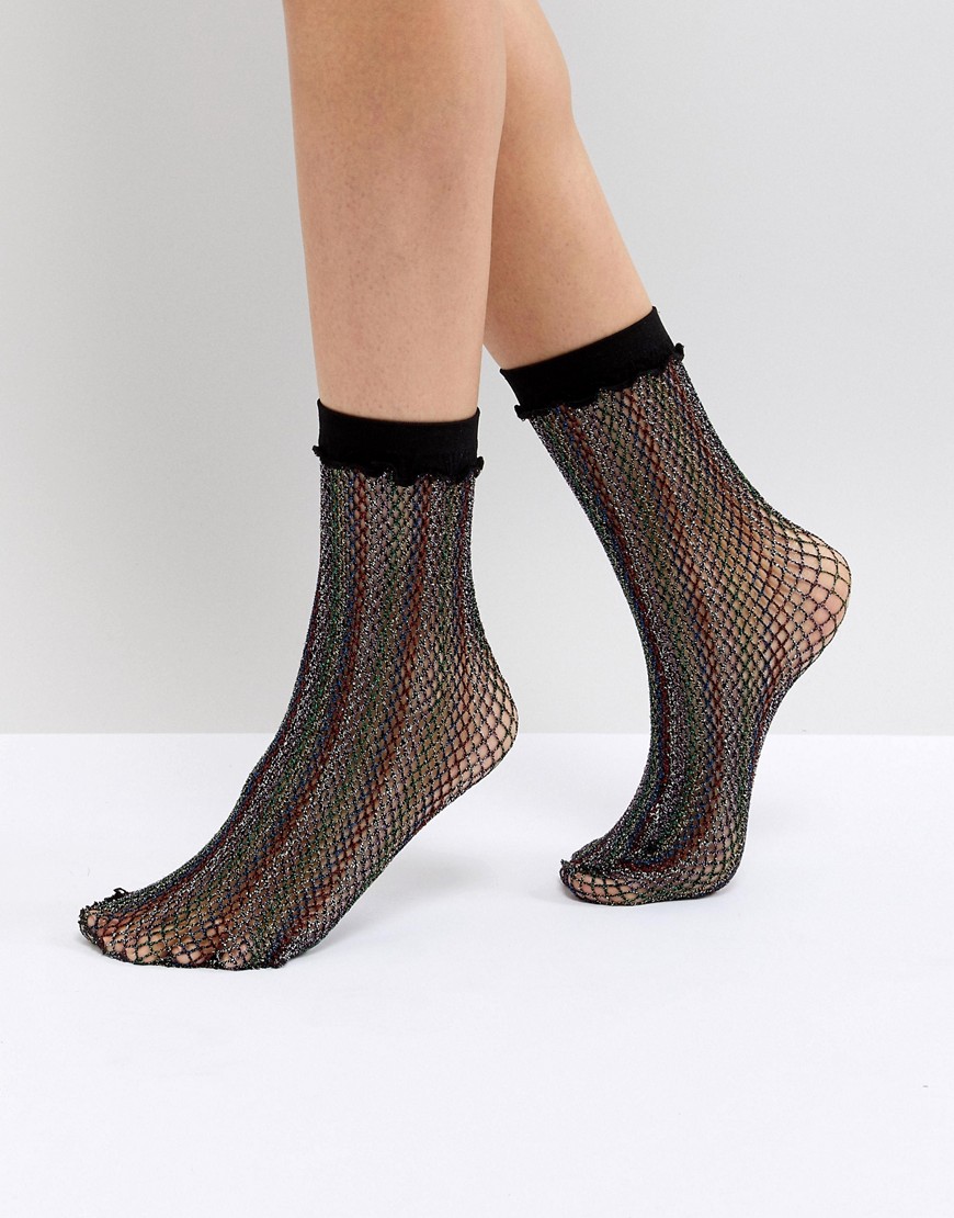 Блестящие сетчатые носки Leg Avenue - Мульти