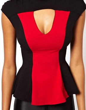 Image 3 of River Island Cut Out Peplum Top