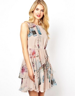 Image 1 of Ted Baker Layered Dress in Water Bottles Print