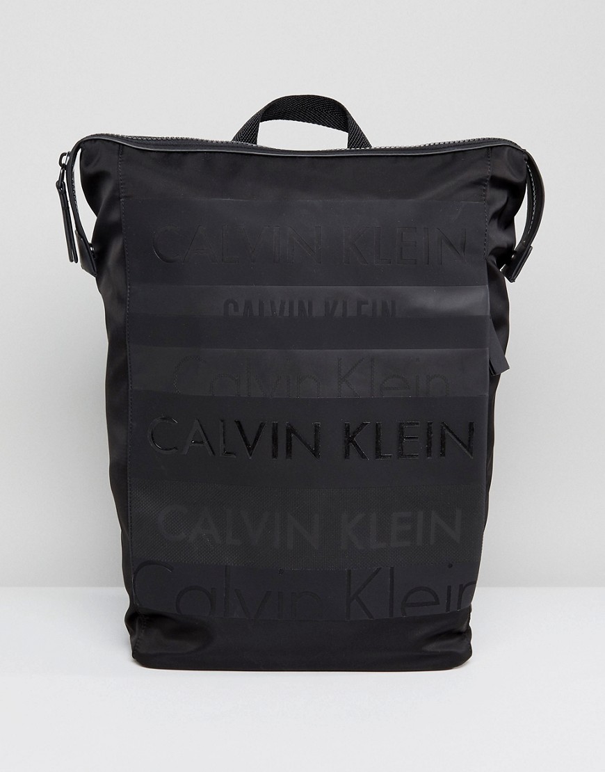 Большой рюкзак с логотипом Calvin Klein - Черный