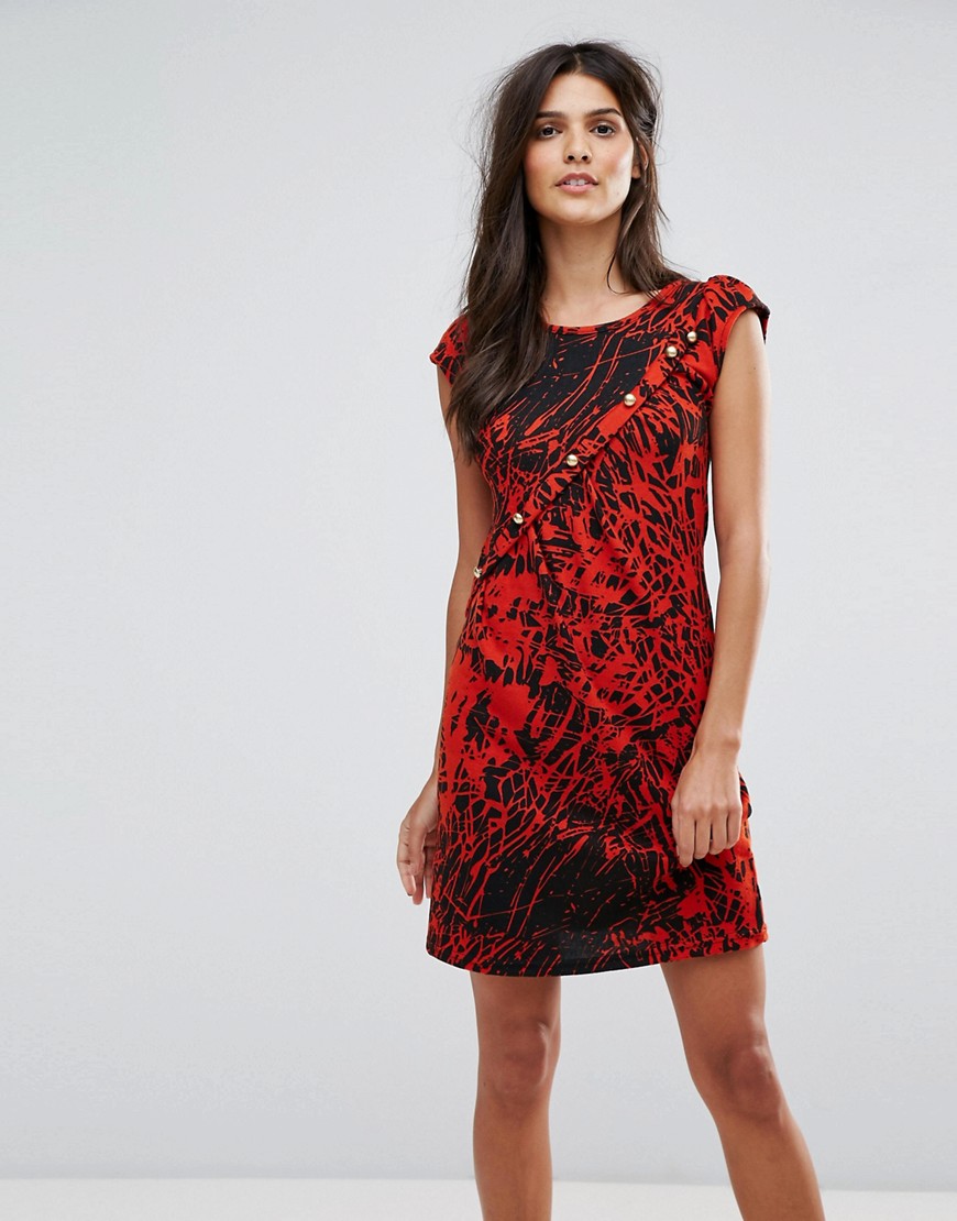 Платье с принтом в виде брызг краски Jasmine - Красный