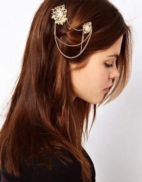 Image 1 of ASOS Double Stone Hair Brooches