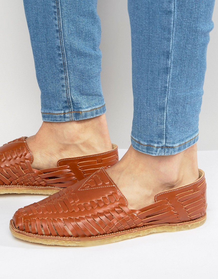 Кожаные сандалии Toms Huaraches - Коричневый