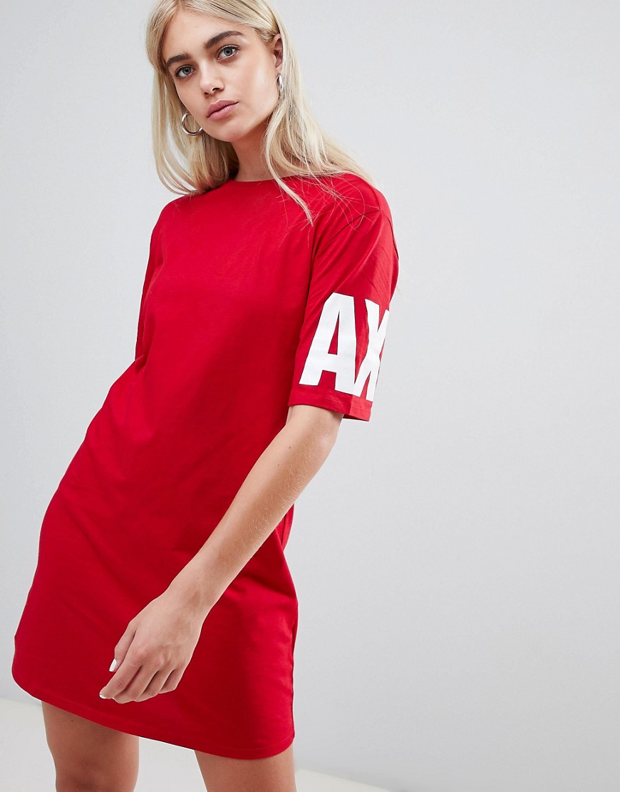 Imagen principal de producto de Vestido estilo camiseta con logo brillante de Armani Exchange - Armani Exchange