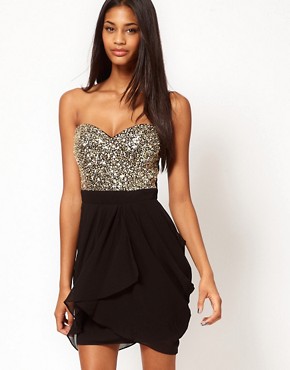 Image 1 of Lipsy VIP Sequin Bust Dress