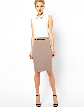 Image 1 of ASOS Belted Pencil Skirt
