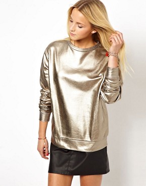 Image 1 of ASOS Sweatshirt with All Over Foil