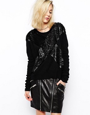 Image 1 of Religion Piston Jumper With Oversized Sequin Cross