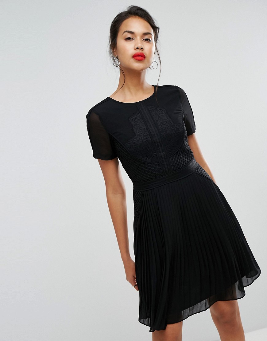 Платье мини с кружевом Morgan - Черный