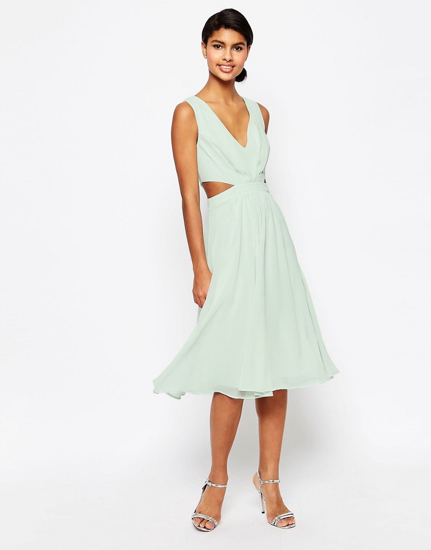 Image 1 of ASOS Side Cut Out Midi Dress