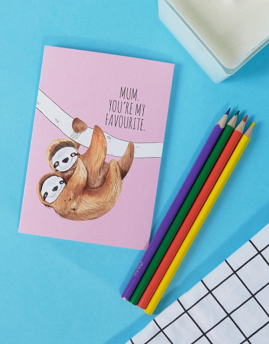 Jolly Awesome Favorite Sloth Mothers Day Card - Multi