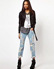 Religion Patience Boyfriend Fit Jeans With Tormented Wash