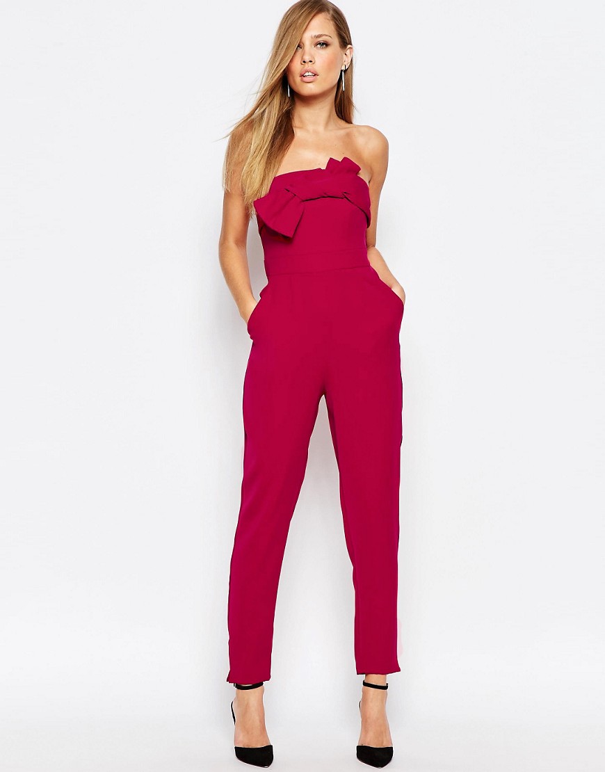 Image 1 of Coast Ariella Bandeau Jumpsuit with Bow Front